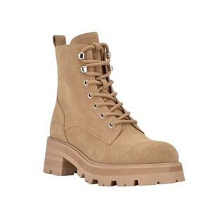 New Marc Fisher Women’s Lucien‎ Lug Sole Geniune Suede Boots Fall Winter Leather